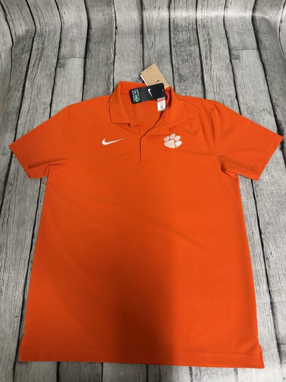 NWT Men’s Nike Clemson Tigers Sideline Coach Polo Orange Medium Dri Fit